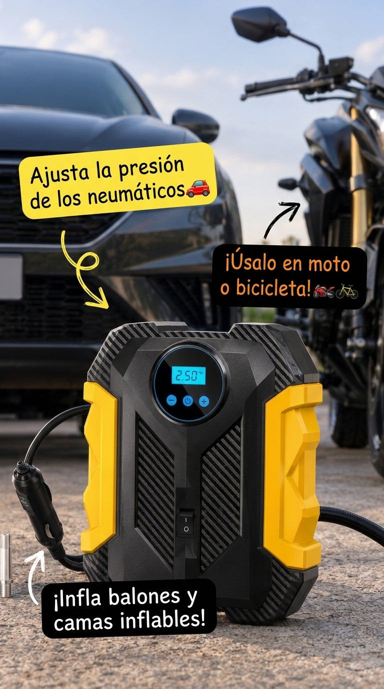 Inflador Digital Portátil de Neumáticos 12V