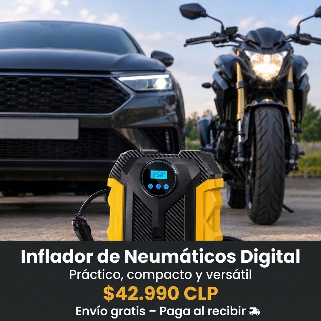 Inflador Digital Portátil de Neumáticos 12V
