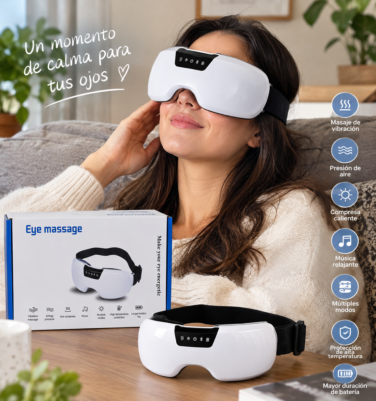 Masajeador Ocular Inteligente Recargable: Tu Momento de Relax