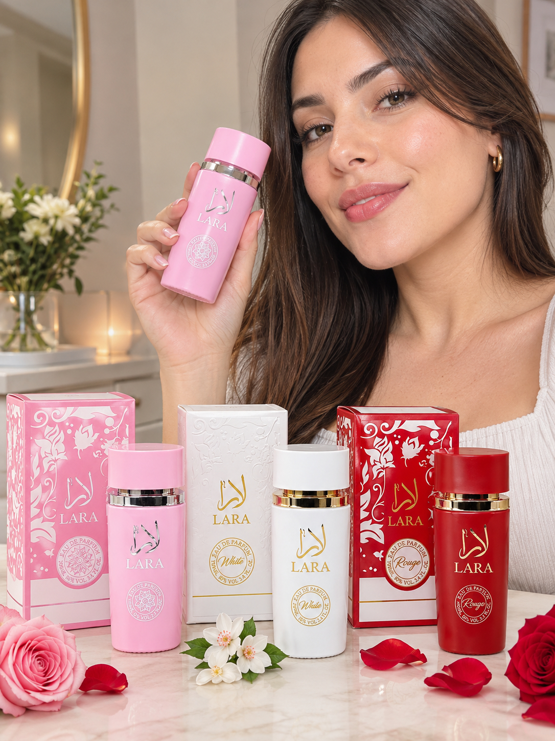 Pack de 3 Perfumes Lara para Mujer – Pink/White/Rouge